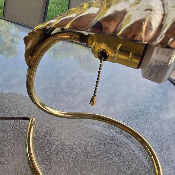 TOMASO BARBI Italian Brass Leaf  Table  Lamp. Mid Century Modern MCM - Picture 9 of 10